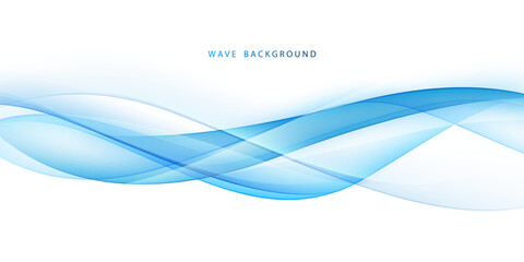 Blue waves abstract background, modern design, vector illustration