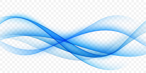 Blue waves abstract background, modern design, vector illustration