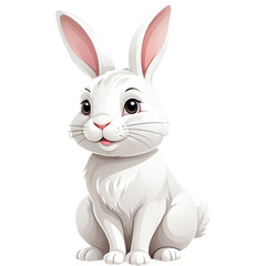 Obraz premium White charming rabbit icon