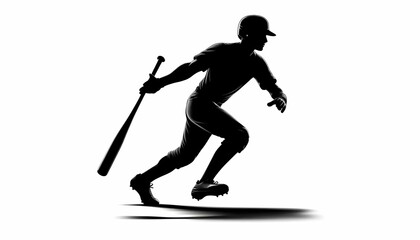 Obraz premium Shadow of a baseball player