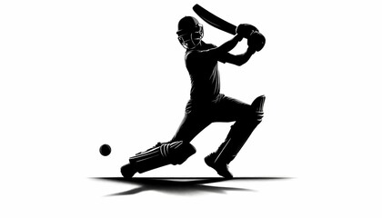 Obraz premium Shadow of a Cricket Player