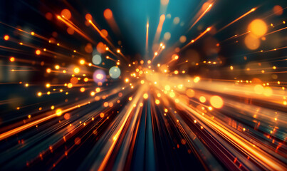 Abstract light trails and glowing particles creating a dynamic and energetic background, perfect for technology and futuristic themes
