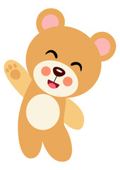 Cute happy teddy bear isolated