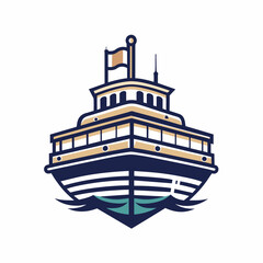 minimalist Boat Logo vector art illustration 