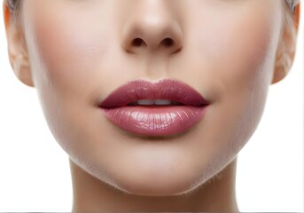 Obraz premium Lips, Woman Face Mouth Beauty, Beautiful Skin Full Lip Closeup