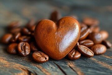 coffee beans heart