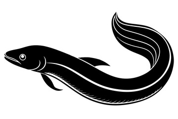 eel fish silhouette vector illustration