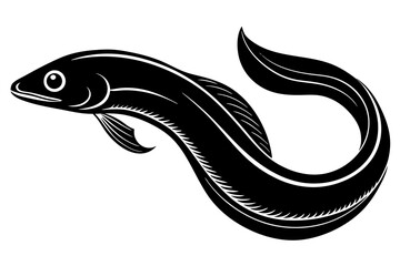 eel fish silhouette vector illustration