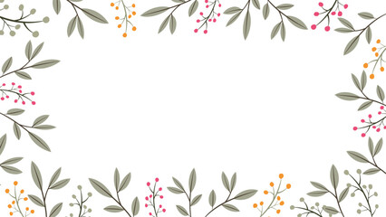 Abstract flower background vector design floral border frame