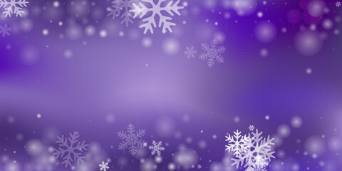 Simple heavy snowflakes illustration. Snowfall speck freeze elements. Snowfall sky white purple pattern. Scattered snowflakes january texture. Snow hurricane scenery.