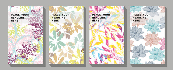 Fall background with plant elements. Text design.