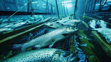 An automated counting system accurately tracks the number of fish harvested from a fish farm reducing the risk of human error.