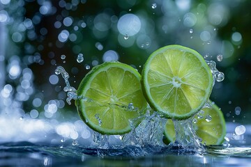 It has a bokeh effect with lime juice spilling on it