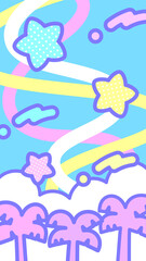 16:9 レトロポップ！サマースカイ壁紙★