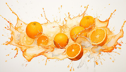 orange water color image
