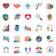 Flat color icons set for Environment social governance.
