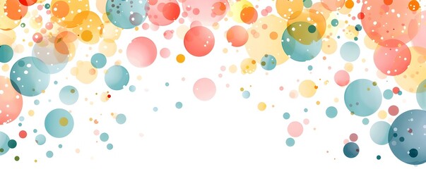 Soft Pastel Dotted Frame with Cheerful Design on White Background