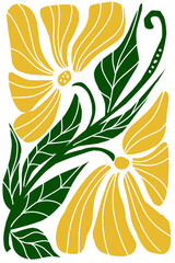 Modern flower illustration. Groovy flower.