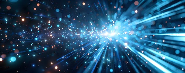 Fototapeta premium Neon Blue Starburst Background for Dynamic Product Displays