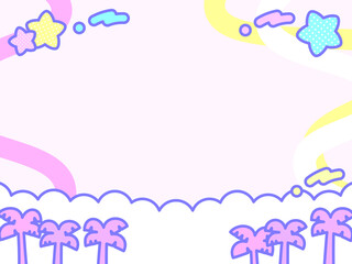 4:3 レトロポップ！サマースカイ壁紙⭐︎