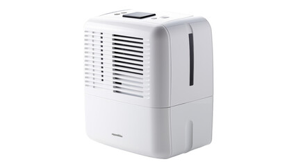 White Dehumidifier With Digital Display and Air Vent on White Background