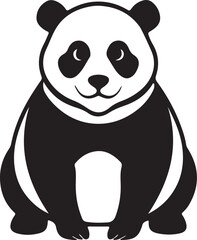 A cute panda silhouette vector art