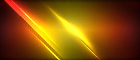 Neon dynamic diagonal light rays background. Techno digital geometric concept design for wallpaper, banner, presentation, background