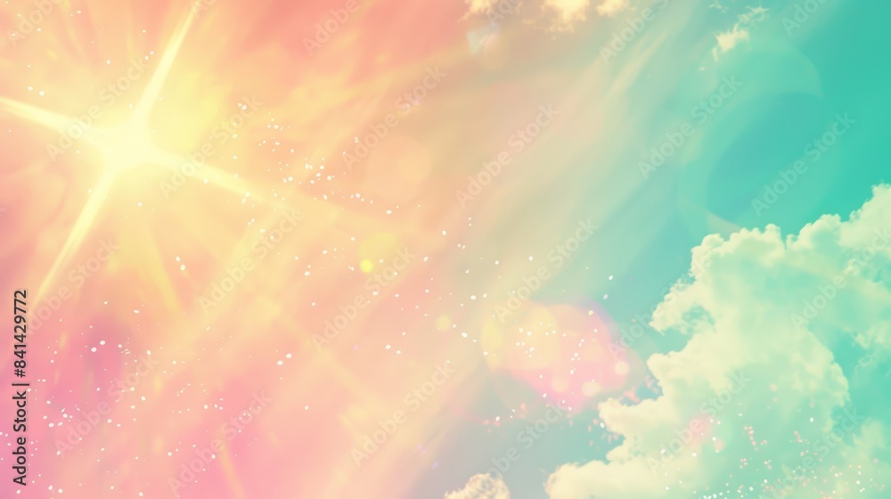 Poster a pastel gradient background with a soft lens flare overlay, exuding a gentle and calming vibe.
