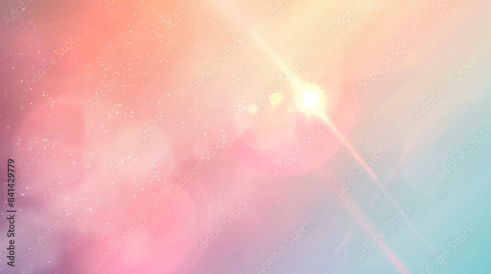 Poster a pastel gradient background with a soft lens flare overlay, exuding a gentle and calming vibe.