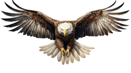 Bald Eagle With Spread Wings In Flight