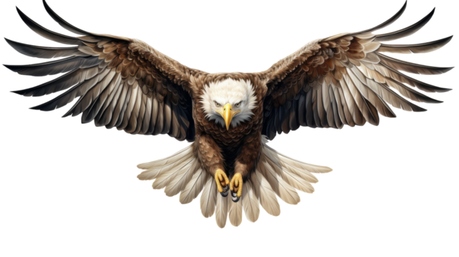 Bald Eagle With Spread Wings In Flight
