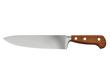 High-quality stainless steel chef knife with a wooden ergonomic handle. Perfect for professional and home kitchens.
