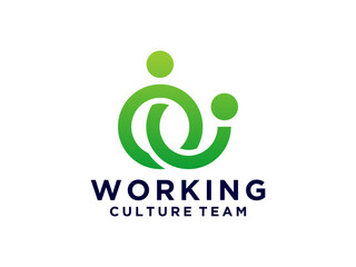 Abstract People logo icon design. Family teamwork coworking.