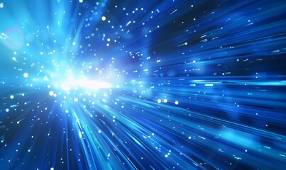 Obraz premium AI generated abstract futuristic dark background with many neon blue lines.