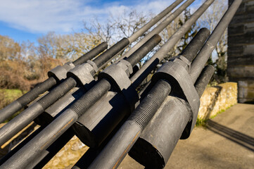 Detail of the Pont De Fourques on a sunny day in springtime