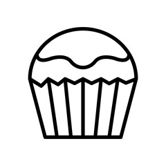 Cupcake line icon. Cupcake icon. Cake icon isolated on white background. Transparent background, minimalist symbol. Vector images