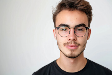 Obraz premium a man with glasses and a black shirt