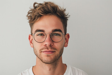 Fototapeta premium a man with glasses and a white shirt