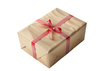 Obraz premium paper gift box with ribbon isolated on transparent background