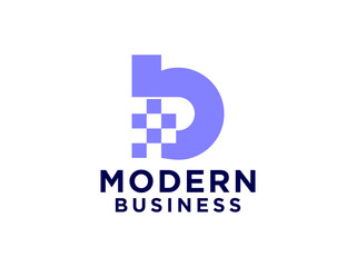 Abstract letter B modern logo design.