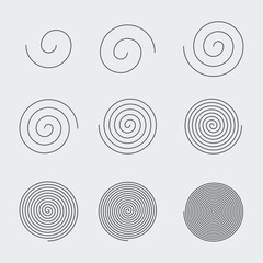 Spiral icon set. Easy editable vector design.