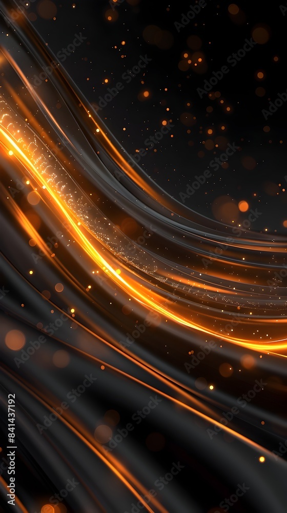 Wall mural captivating neon streaks on a dark background for dynamic product presentation