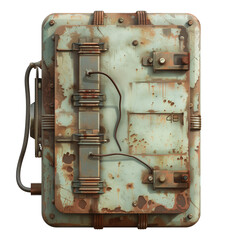Rusty electric fusebox for walls