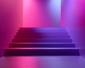 Obraz premium Luminous Neon Pink and Purple Backdrop for Stylish Product Presentations