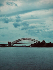 Obraz premium Front view of famous Australian landmark, Sydney Harbour Bridge