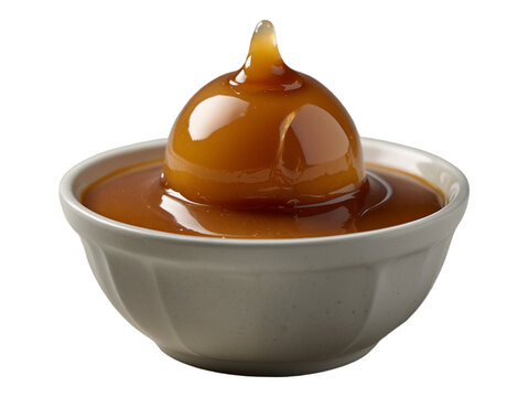 caramel pudding isolated on transparent background