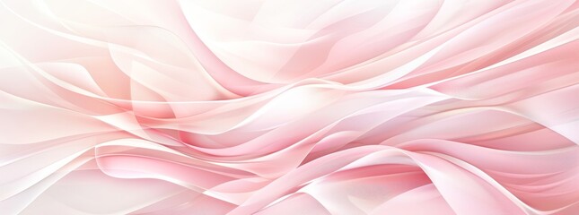 Obraz premium Wavy white and pink lines flow in a graceful abstract background.