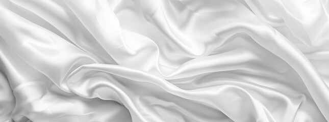Obraz premium Flowing waves of white silk fabric make for a beautiful abstract background.