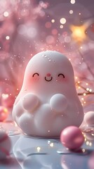 Fototapeta premium Adorable Pastel Clay Trinket with Mesmerizing 3D Details and Soft Gradient Background