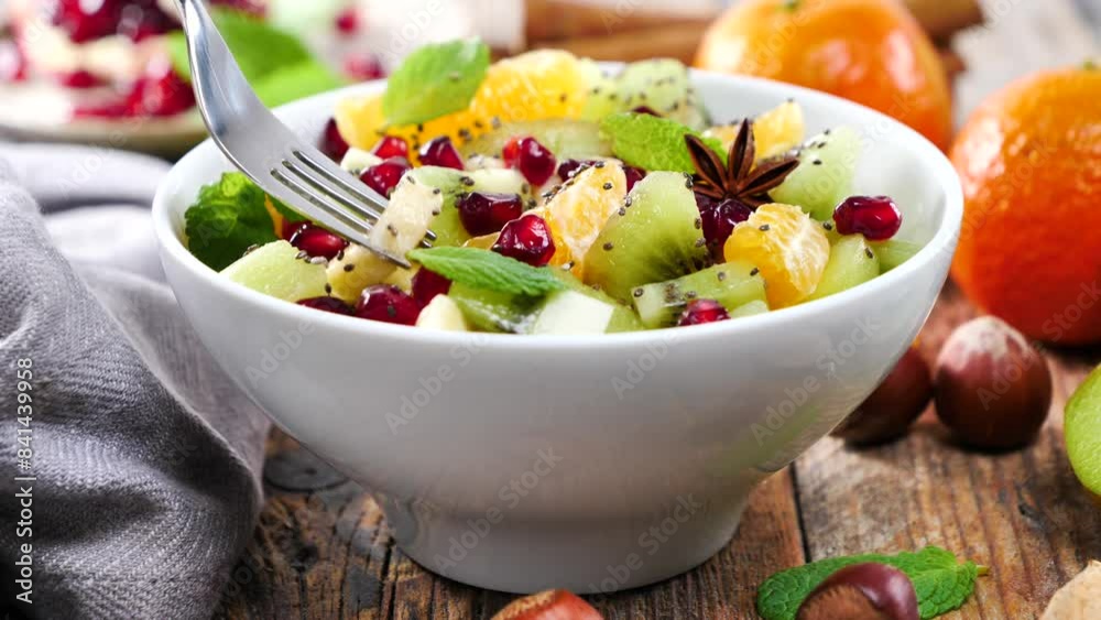 Canvas Prints bowl of fresh mixed fruit salad